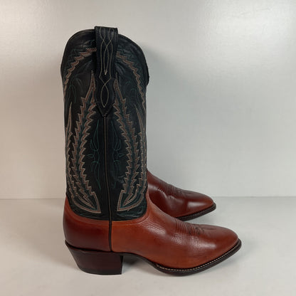 Vintage Larry Mahan Cowboy Boots | Chocolate Cow | USA Made | Men’s 9 D