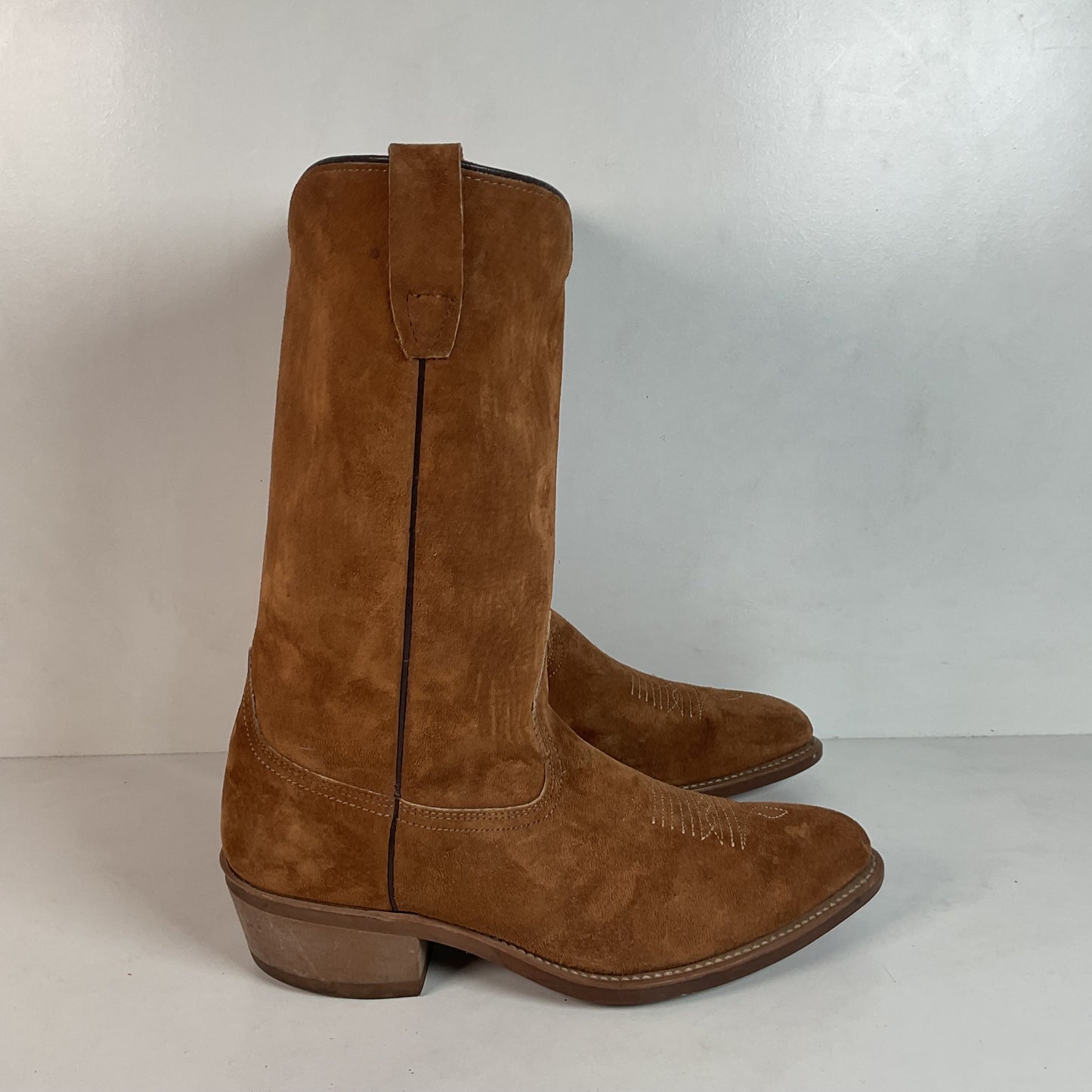 Wolverine Pigskin Suede Cowboy Boots 8.5 EE USA Made Rough Out