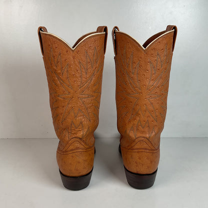 Vintage 1960s Nocona “The Astro” Cowboy Boots 9 D Full Ostrich Calf Exotic