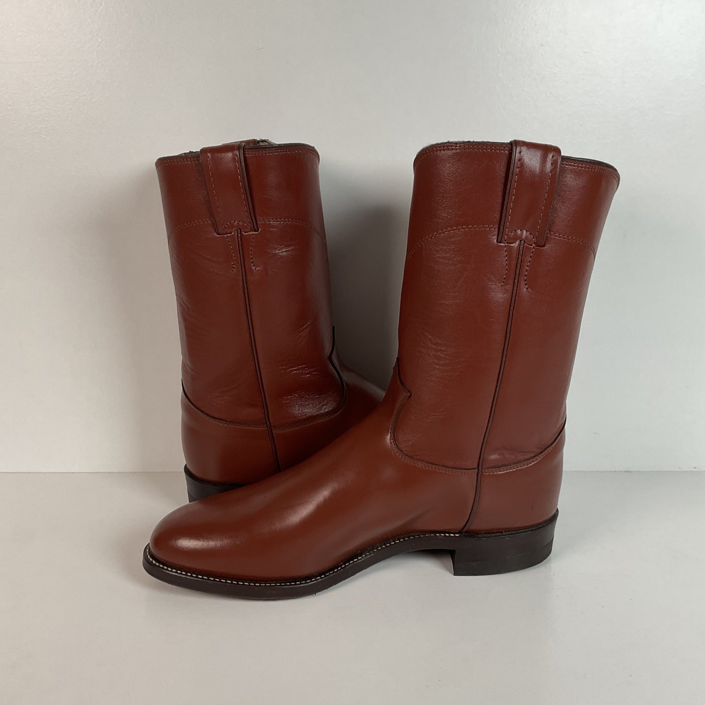 Justin Roper Boots | Brown Calfskin | USA Made | Men’s 8.5 E