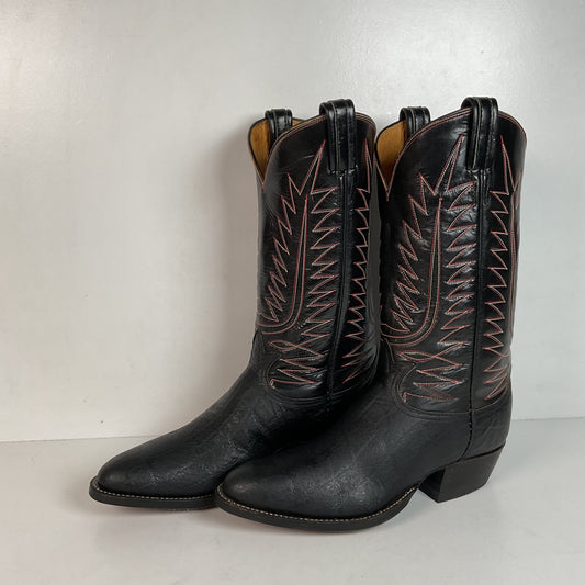 1970s Tony Lama Elephant Print Cowboy Boots 10 USA Made Gold Label