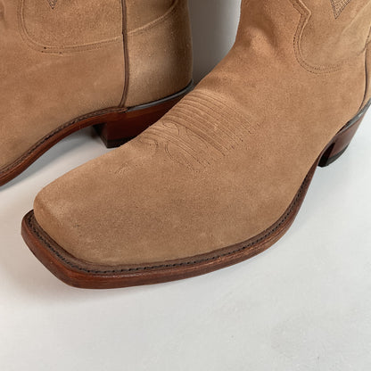 Tony Lama Suede Cowboy Boots | USA Made | Sand Mojave | 11.5 EE