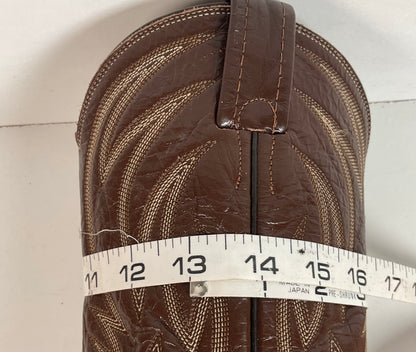 Vintage Nocona Boa Snakeskin Cowboy Boots 8 D Front Cut