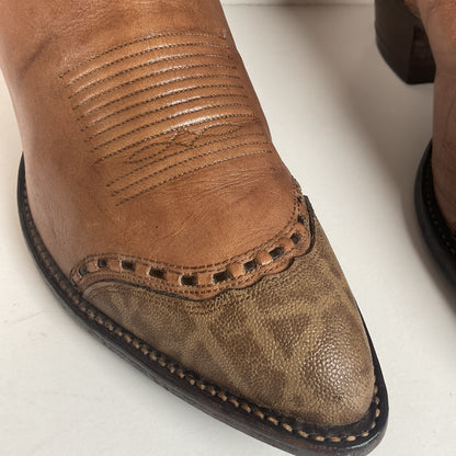Vintage Tony Lama Elephant Wingtip Cowboy Boots | Gold Label | Exotic | Men’s 9 EE