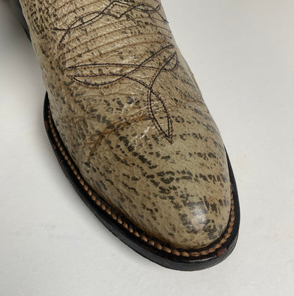 Vintage Shark Skin Cowboy Boots | Exotic | Grey | Men’s 8.5 D