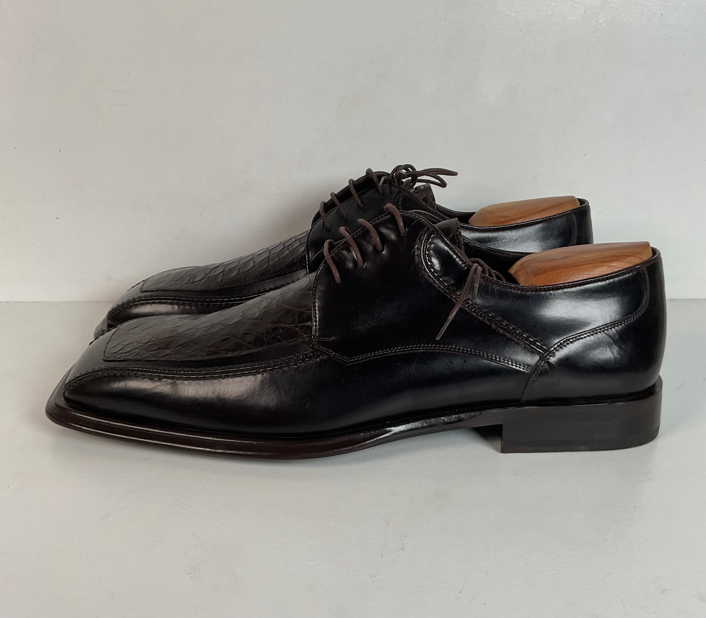 Mezlan Genuine Crocodile Derby Shoes 12 M Exotic