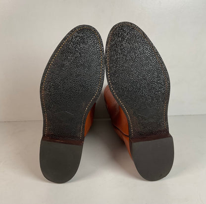 Vintage Lucchese Roper Boots 8.5 D USA Made Royal Calf