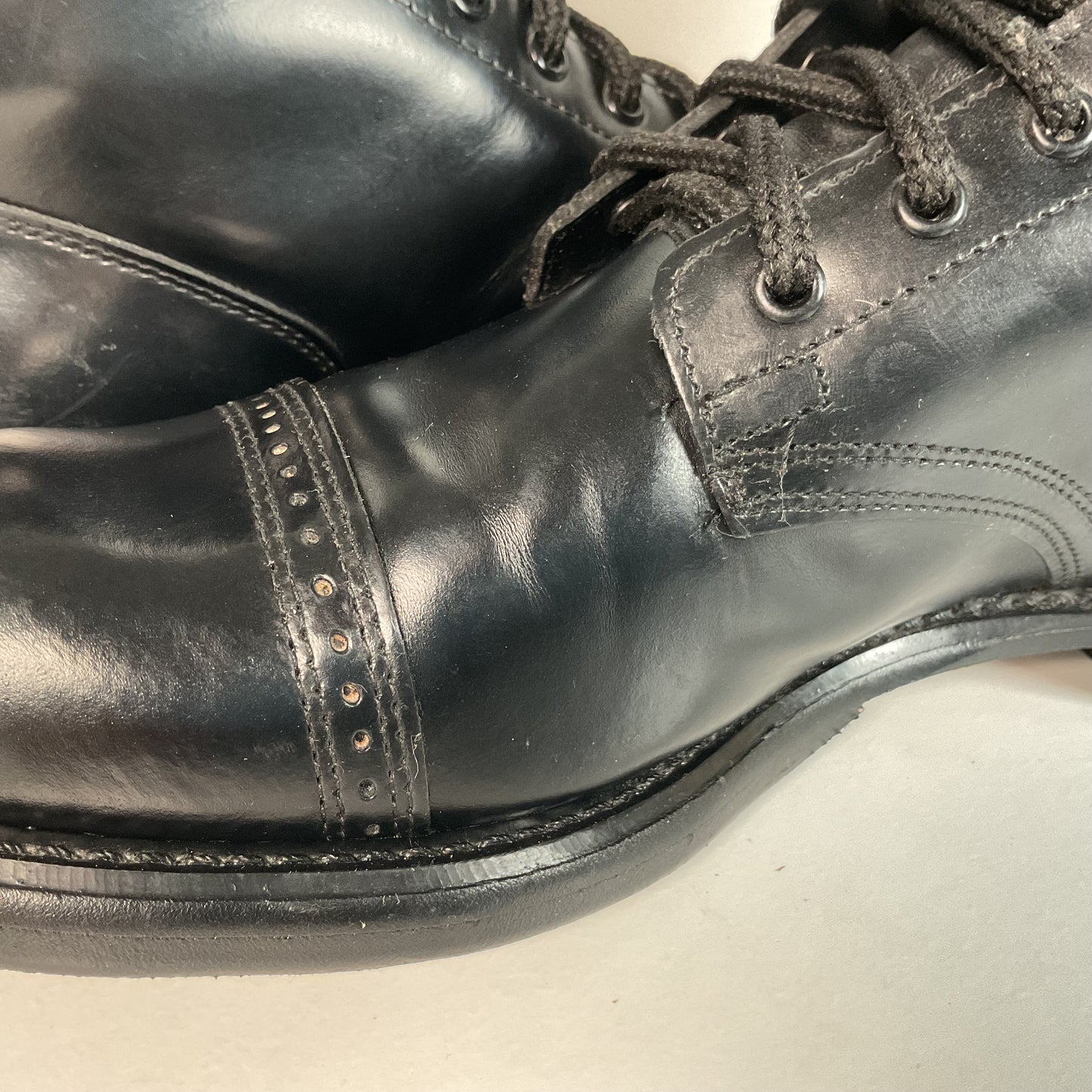 Vintage Double H Cap Toe Jump Boots 10.5 D USA Made Old School Panco Soles