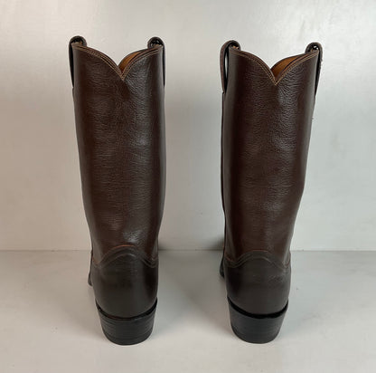 Vintage 1960s Tony Lama Water Buffalo Cowboy Boots 8.5 D Exotic Gold Label