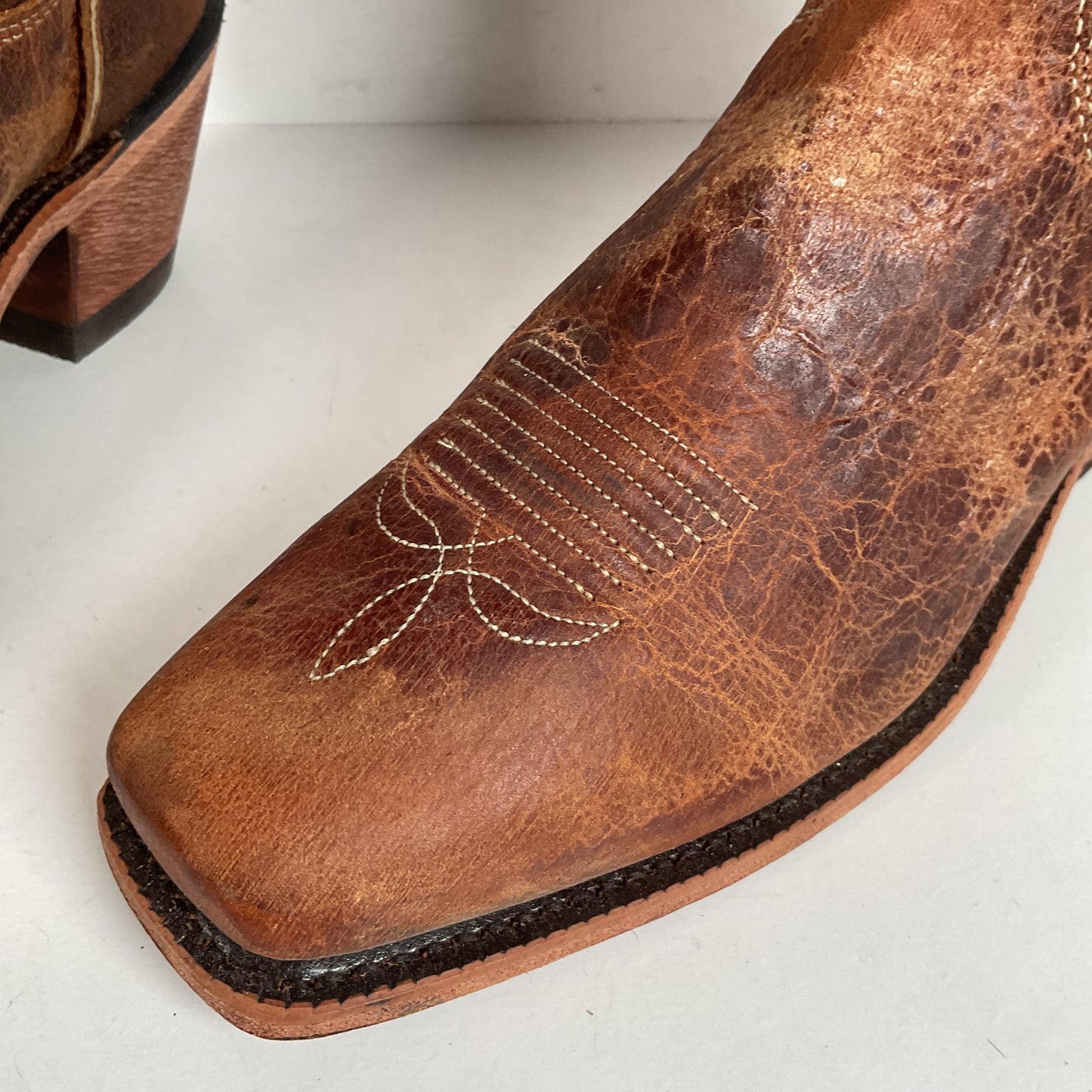 Justin Bent Rail Cowgirl Boots | Tan Road | USA Made | Women’s 9 B