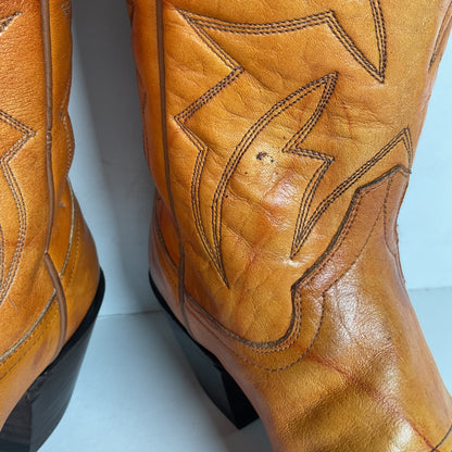 Vintage Buckaroo Cowgirl Boots 7.5 B Punchy Butterscotch