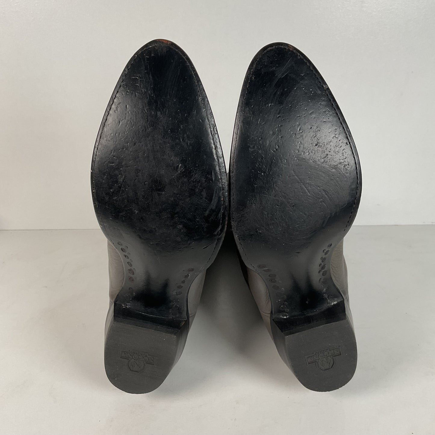 Vintage Nocona Bull Shoulder Cowboy Boots | USA Made | Grey | Men’s 12 D