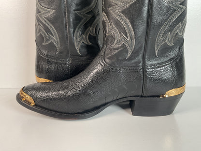 Vintage Nocona Ostrich Leg Cowboy Boots | Exotic | USA Made | 11 EE