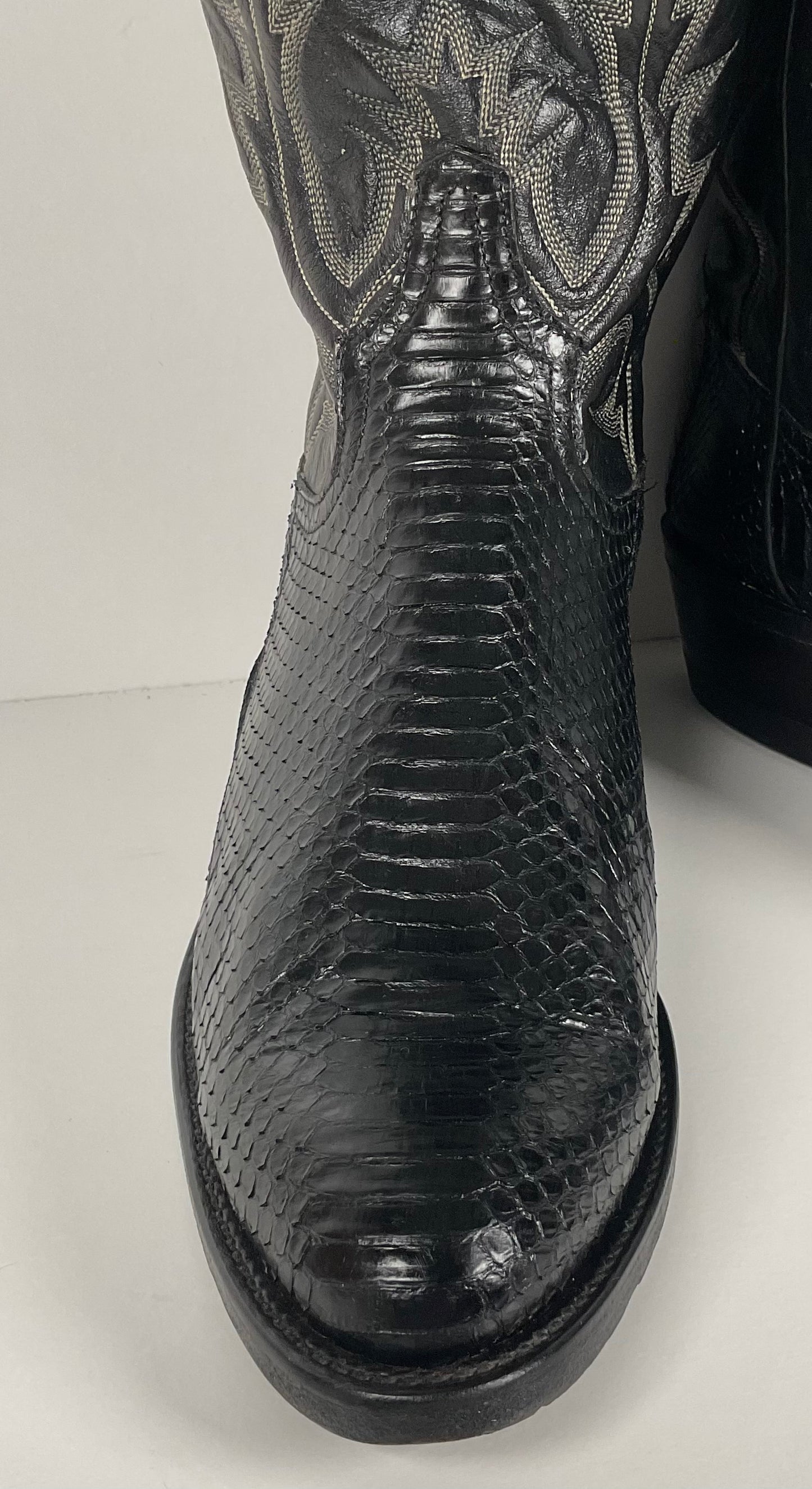Vintage Tony Lama Cowboy Boots | Python Snakeskin | Men’s 8.5 D