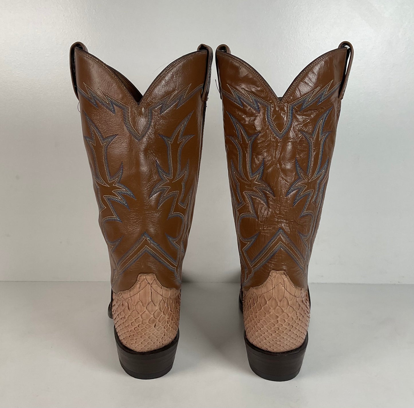 Vintage Tony Lama Python Cowboy Boots | Snakeskin | Gold Label | 10.5 D