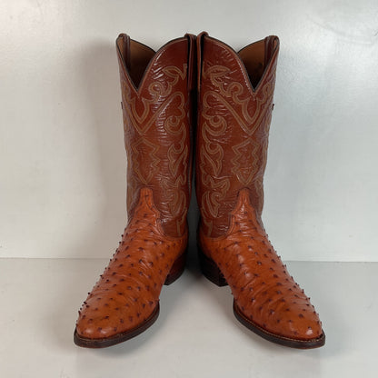 Lucchese San Antonio Ostrich Quill Cowboy Boots Men’s 9.5 B | Women’s 10.5