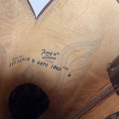 Vintage Tony Lama Python Snakeskin Cowboy Boots | USA Made | Gold Label | 10.5 D