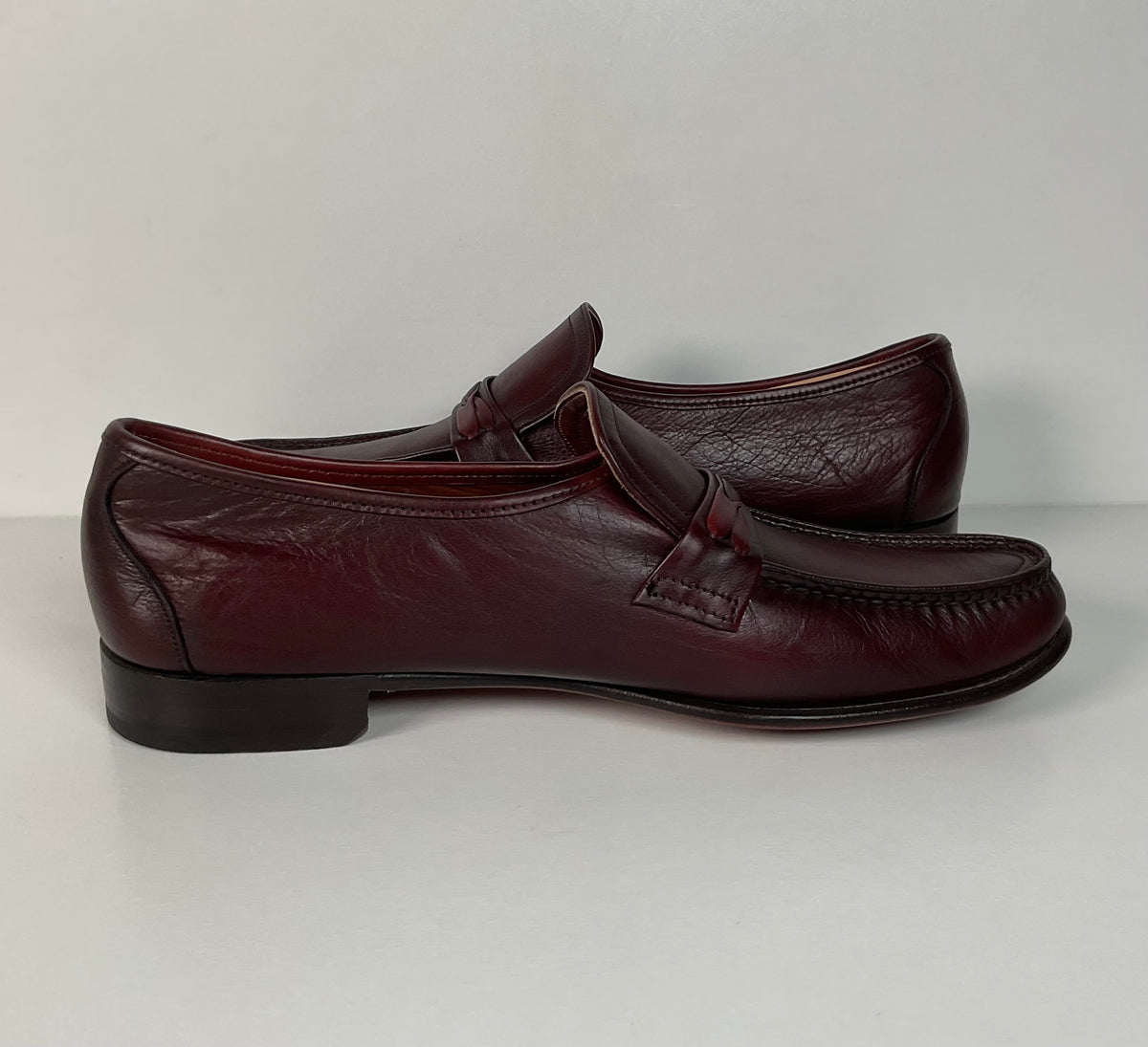 Vintage Wright Loafers | Hand Sewn Moccasins | Burgundy | Men’s 12 C