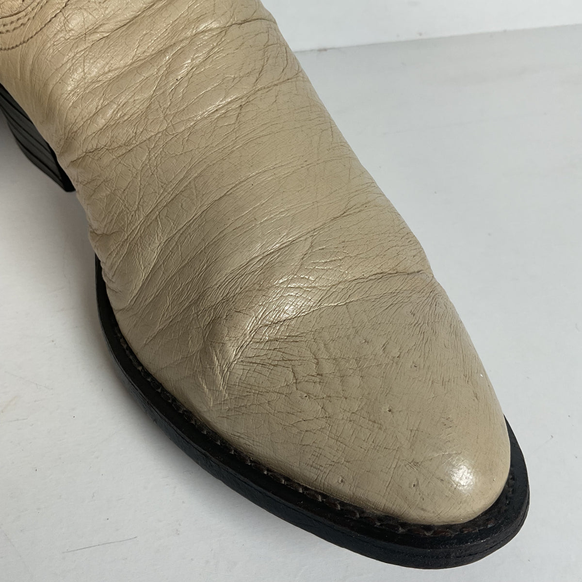 Vintage Dan Post Smooth Ostrich Cowboy Boots | Exotic | USA Made | 10.5 D