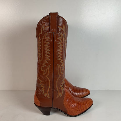 Vintage Justin Teju Lizard Cowgirl Boots | USA Made | Women’s 8 B