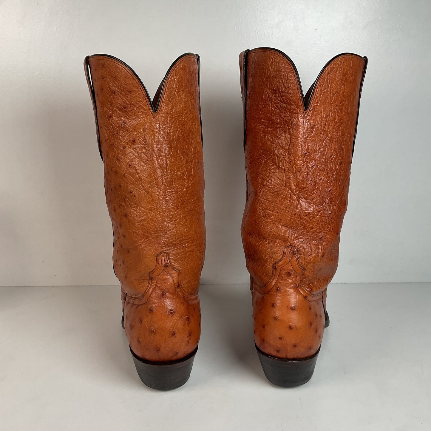 Custom Full Ostrich Quill Cowboy Boots 10 Wide Exotic Mule Ear