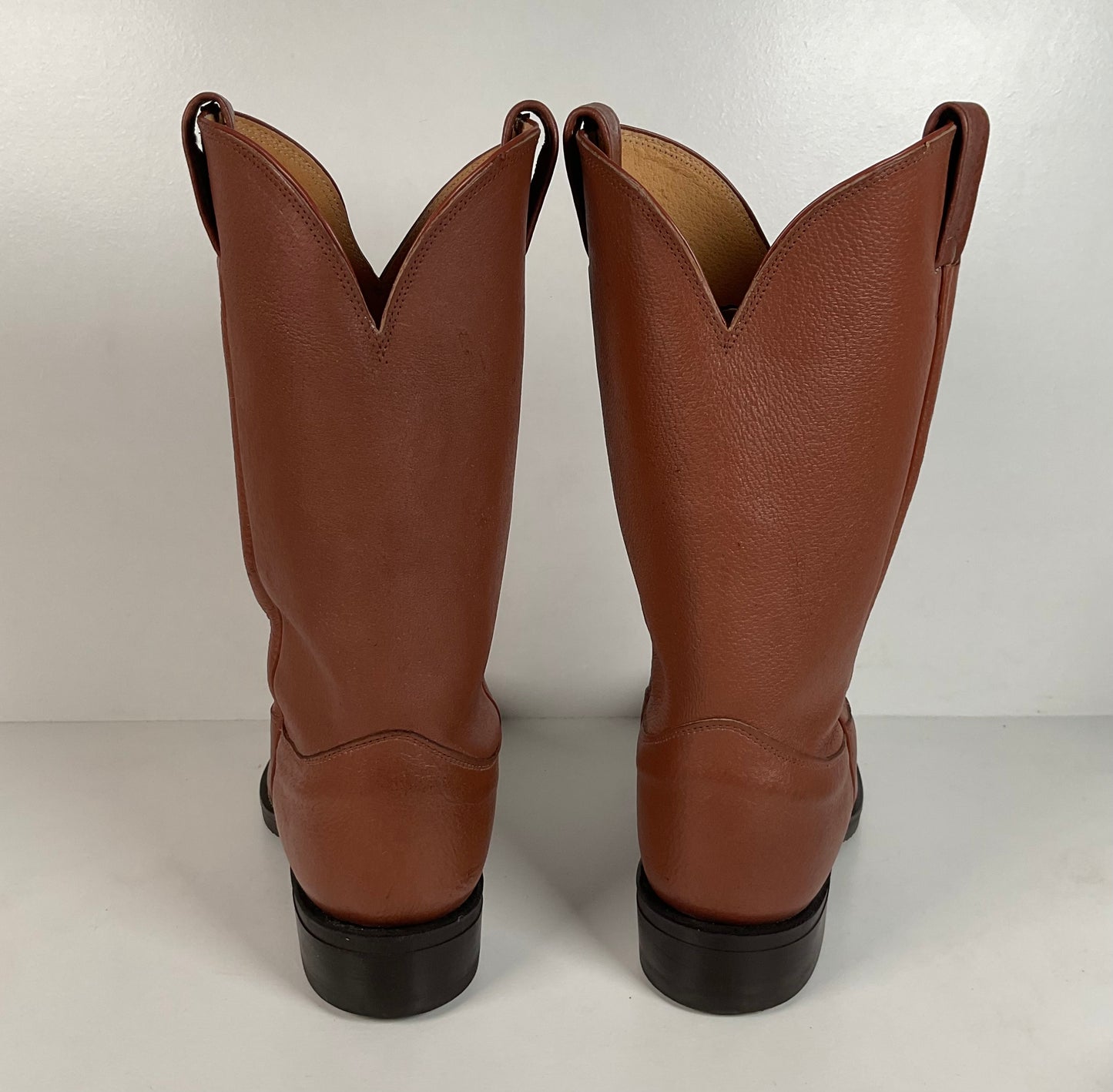 Vintage Nocona Pig Skin Cowboy Boots | Rust Brown | USA Made | Men’s 10 EEE