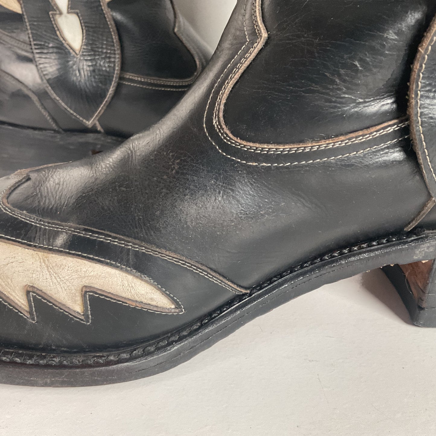 Vintage Thunderbird Cowboy Boots | Tooled Inlays | Mule Ear | 1960s | Men’s 9