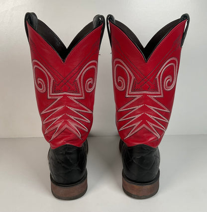 Justin Bent Rail | Exotic Wildebeest Cowboy Boots | USA Made | Men’s 12 D