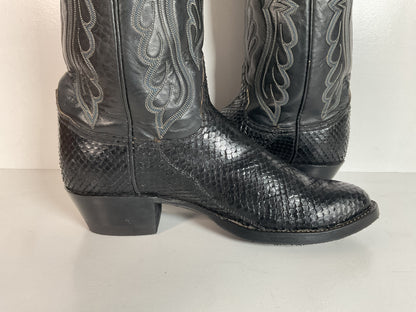 Vintage Tony Lama Anaconda Cowboy Boots | Snakeskin | Gold Label | Exotic | 9 D