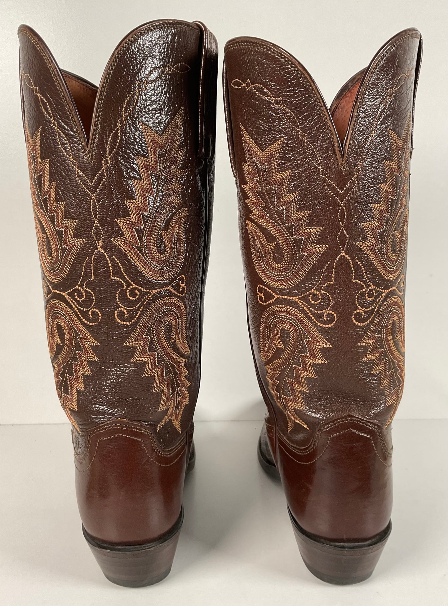 Lucchese 1883 Caiman Crocodile Cowgirl Boots 7 B Tooled Inlay Exotic