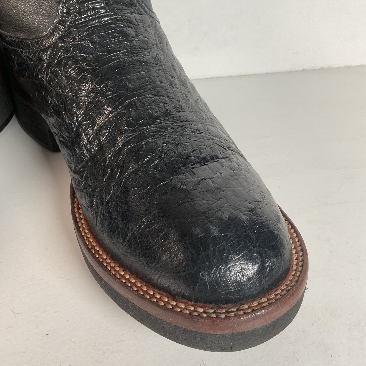 Tony Lama Ostrich Roper Boots | Crepe Sole | USA Made | Men’s 10 D