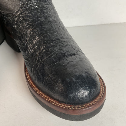 Tony Lama Ostrich Roper Boots | Crepe Sole | USA Made | Men’s 10 D