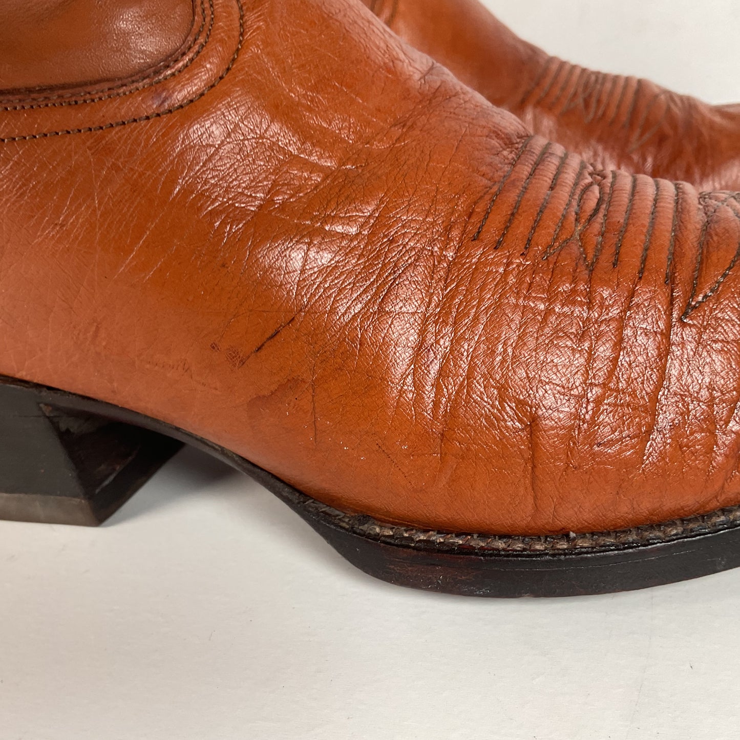 Custom Smooth Ostrich Cowboy Boots | Exotic | Tooled Inlay | Men’s 8.5