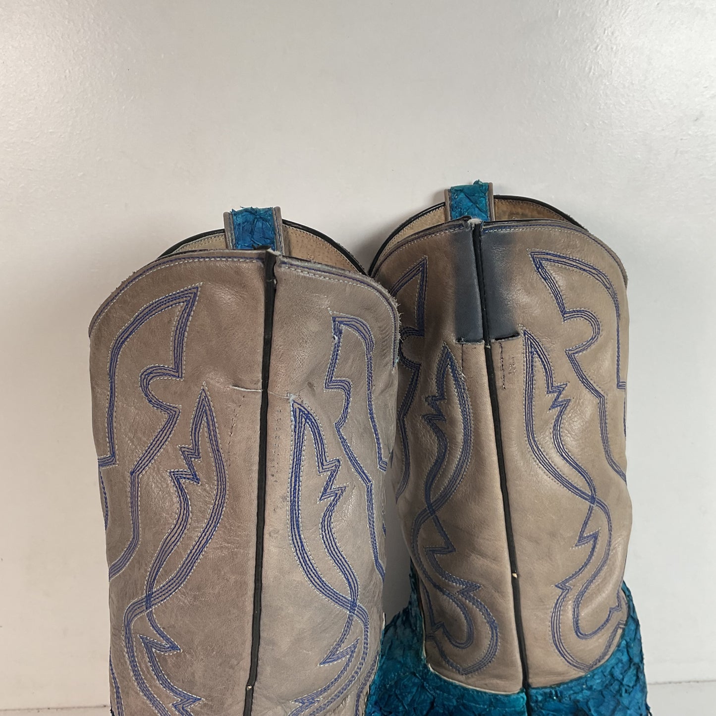 Custom Blue Sea Bass Cowboy Boots Men’s 7.5 | Women’s 8.5 Exotic