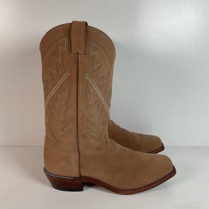 Tony Lama Suede Cowboy Boots | USA Made | Sand Mojave | 11.5 EE