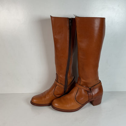 Vintage Women’s Dexter Chunky Harness Boots 11 M USA Made Campus