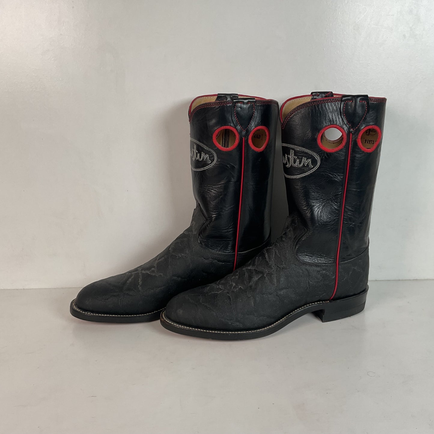 Justin Faux Elephant Print Buckaroo Cowboy Boots Men’s 6.5 D | Women’s 7.5 Punchy Roper USA