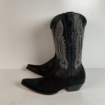 Pony Hair on Cowhide Cowgirl Boots | Black | Women’s 7.5