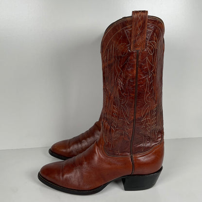 Vintage Tony Lama Cowboy Boots | Chocolate Cow | 1980s | Men’s 10 D