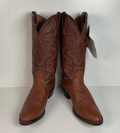 Vintage Nocona Shark Skin Cowboy Boots 9 E USA Made Exotic