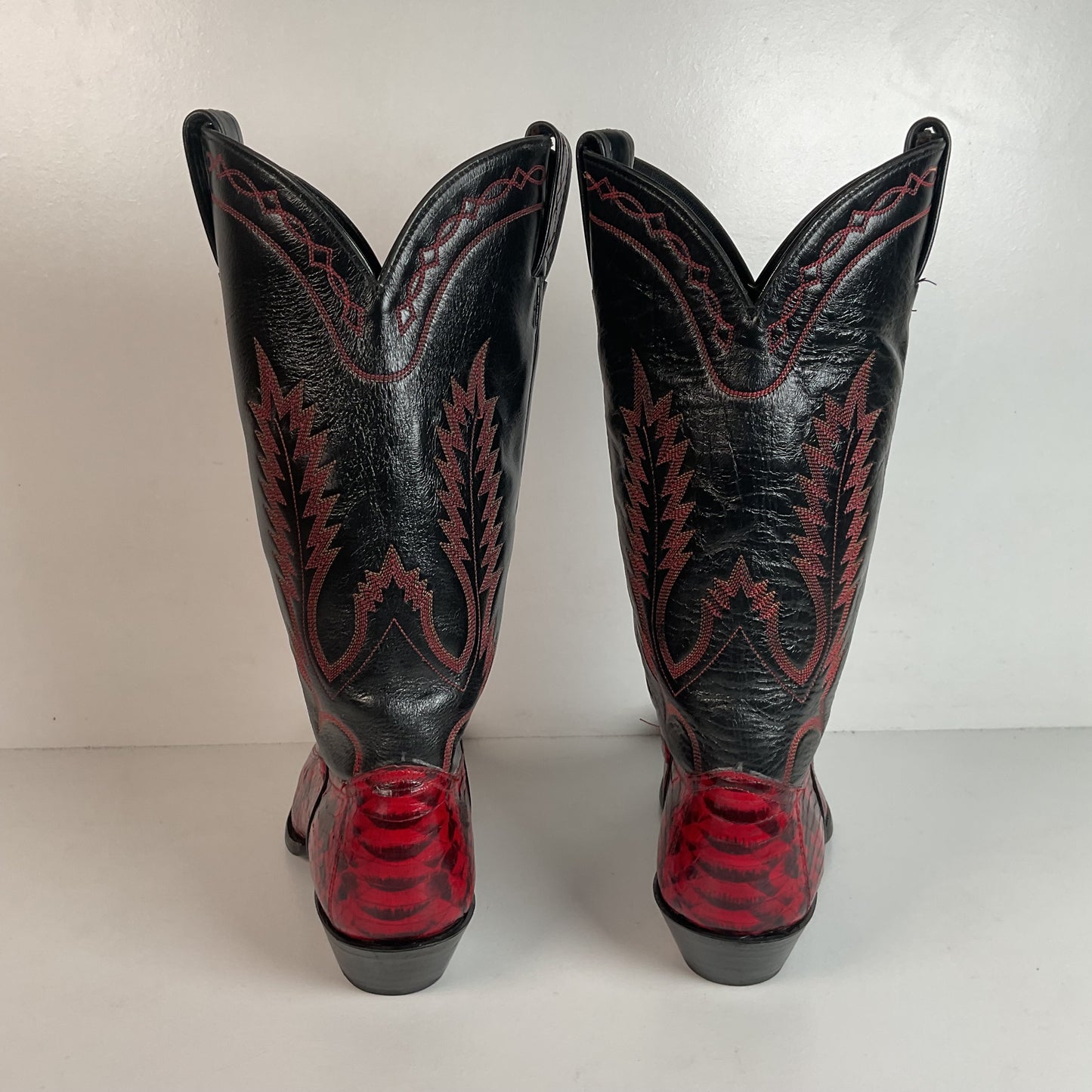 Tony Lama Women’s Viper Snakeskin Cowgirl Boots 9 M Back Cut
