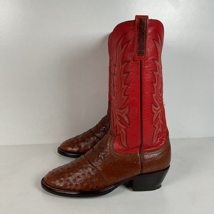 Lucchese 2000 Cowboy Boots | Full Quill Ostrich | Exotic | Men’s 8.5 D