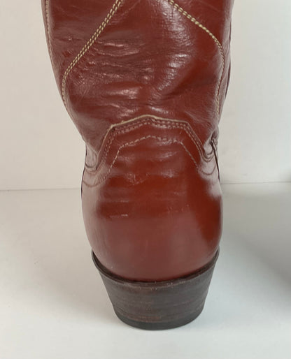 1970s Justin Butterfly Cowgirl Boots | Snakeskin Inlay | USA Made | 6.5 C