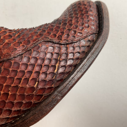 Tony Lama Anaconda Cowboy Boots | Exotic Snakeskin | Thrashed | Gold Label | 9.5