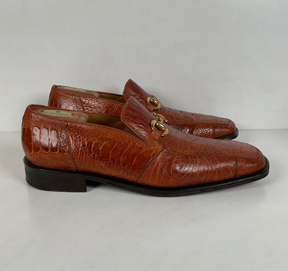 David Eden Ostrich Leg Loafers | Horse Bit | Exotic | Men’s 10