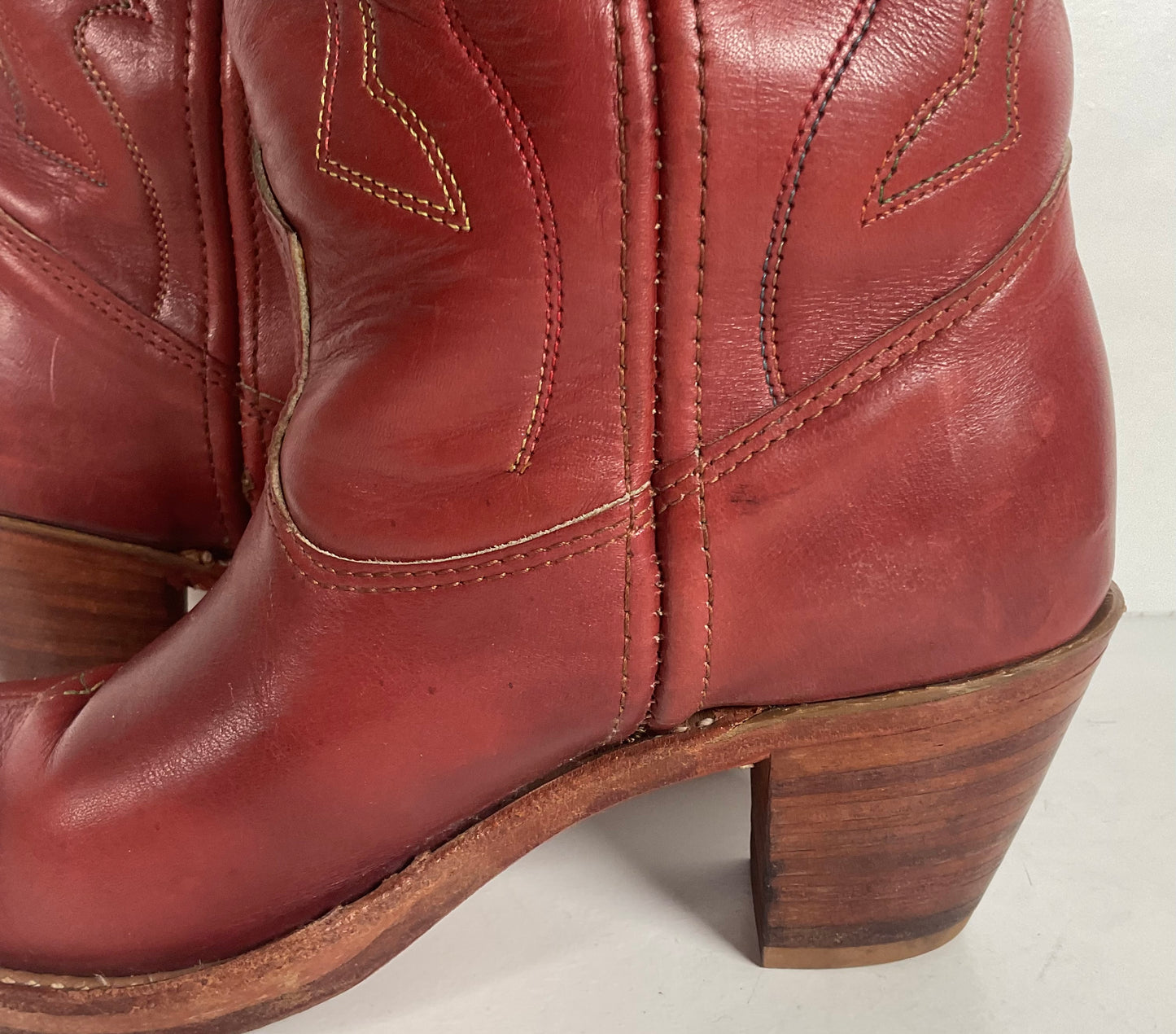Vintage Double H Cowgirl Boots | Rainbow Stitched | USA Made | Women’s 7 M