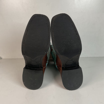 Boulet Turquoise Buckaroo Cowgirl Boots 9.5 C Vibram Sole