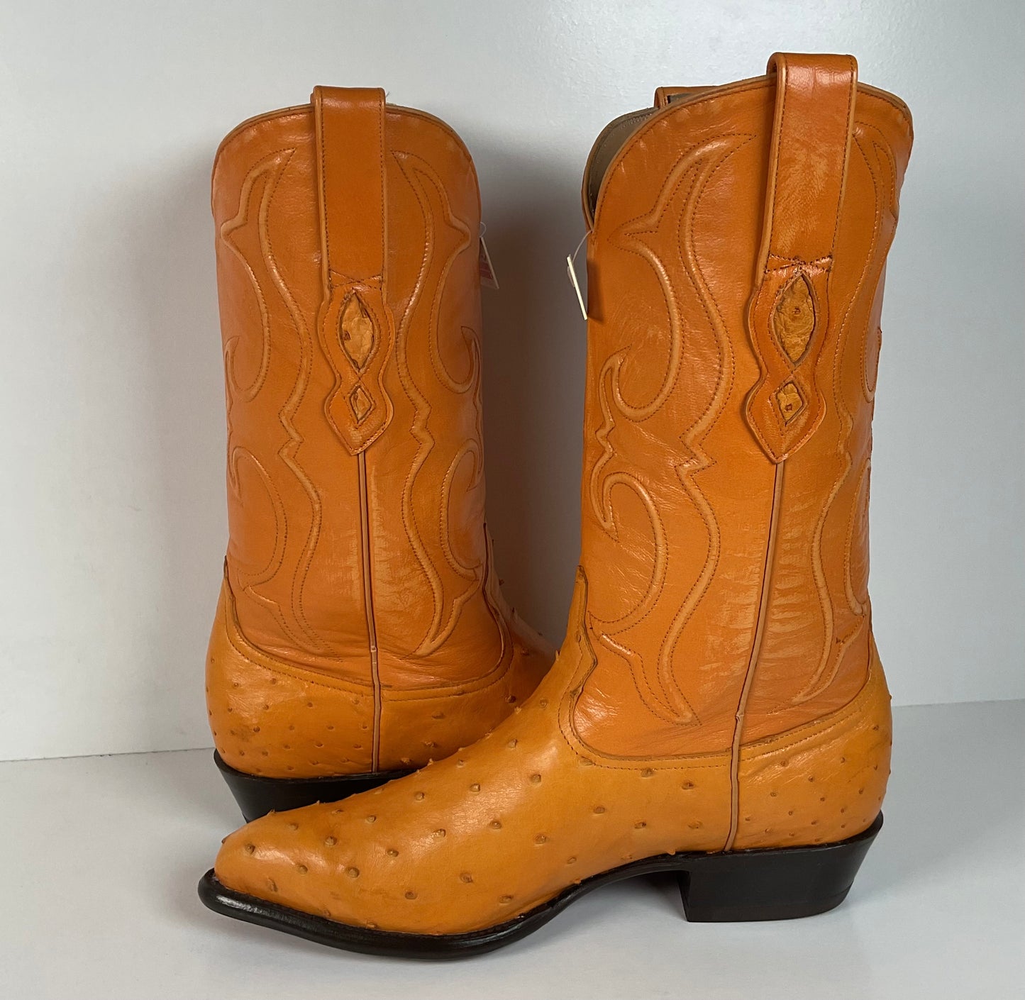 Los Altos Full Quill Ostrich Cowboy Boots | Buttercup | Exotic | Men’s 9.5 EE