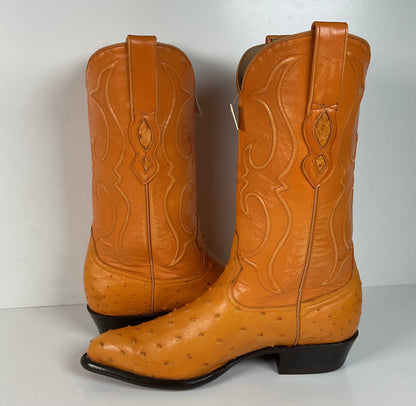 Los Altos Full Quill Ostrich Cowboy Boots | Buttercup | Exotic | Men’s 9.5 EE
