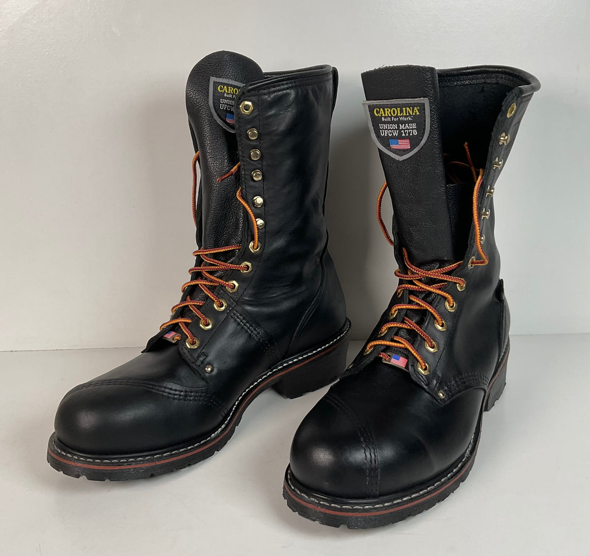 Carolina Linesman Boots | Soft Toe | Black Oil Tan | USA Made | Men’s 12 D